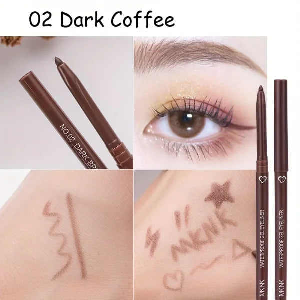 5-Color Eyeliner Pencil Set – Waterproof, Long-Lasting, Easy-Wearing Eyeliner Pen in Blue, Black & Brown - Himpall