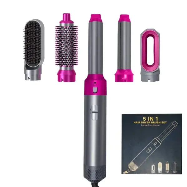 Professional Hair Dryer Brush Set for Salon Styling - Rose Red / AU / China Mainland