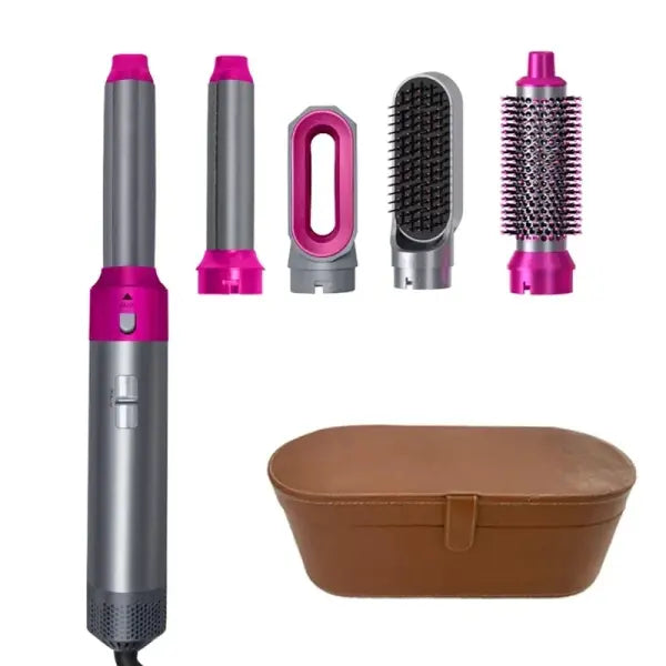 Professional Hair Dryer Brush Set for Salon Styling - Rose Red Set 1 / AU / China Mainland