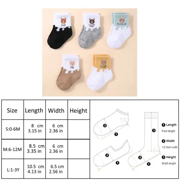5 Pairs Baby Ankle Socks – Low Cut Stretch Socks for Newborn & Toddler Boys and Girls
