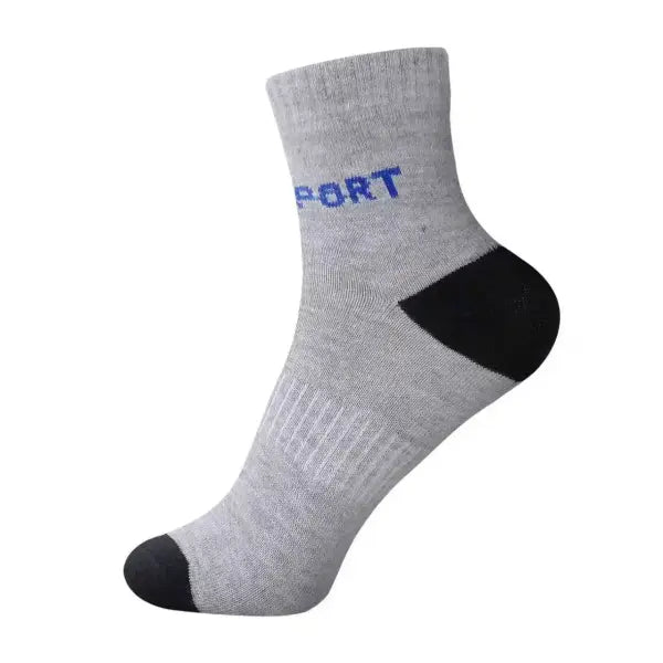 5 Pairs Cotton Sock for Men Sport Breathable Soft Letter Fashion Sneakers High Elastic Middle Tube Stocking Towel Sox