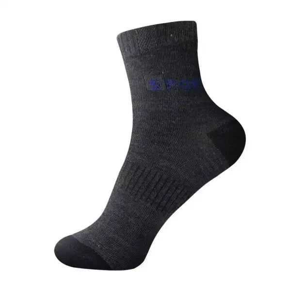 5 Pairs Cotton Sock for Men Sport Breathable Soft Letter Fashion Sneakers High Elastic Middle Tube Stocking Towel Sox