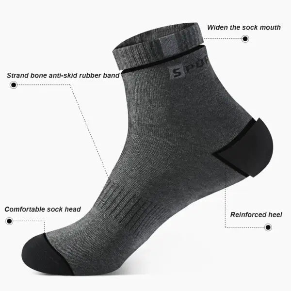 5 Pairs Cotton Sock for Men Sport Breathable Soft Letter Fashion Sneakers High Elastic Middle Tube Stocking Towel Sox