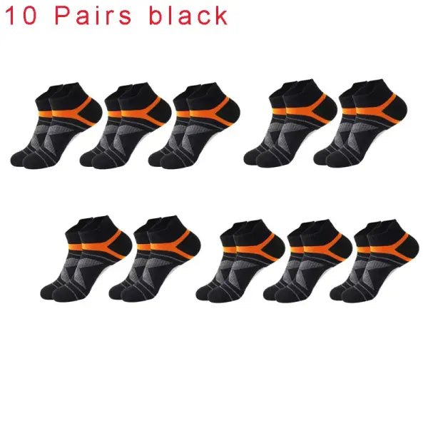 Quality socks men breathable cotton casual ankle socks 5 pairs - 10 Pairs black / size 38-45