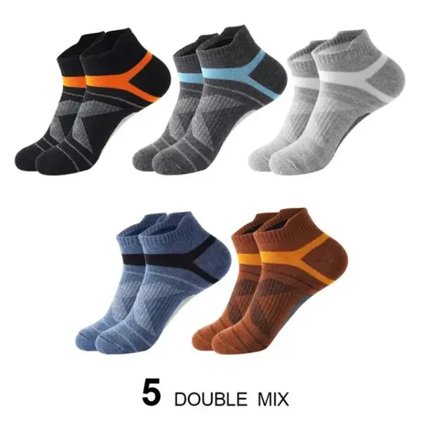 Quality socks men breathable cotton casual ankle socks 5 pairs - 5 mixed color / size 38-45