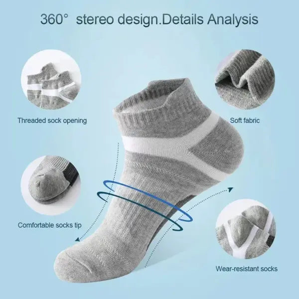 Quality socks men breathable cotton casual ankle socks 5 pairs