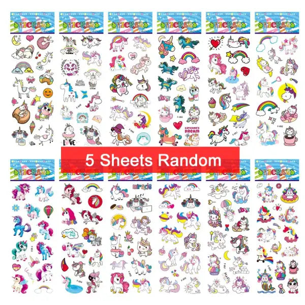 5 Sheets Kids Stickers Puffy Stickers for Children Birthday Christmas New Year Gift for Girl Boy Scrapbooking Cartoon