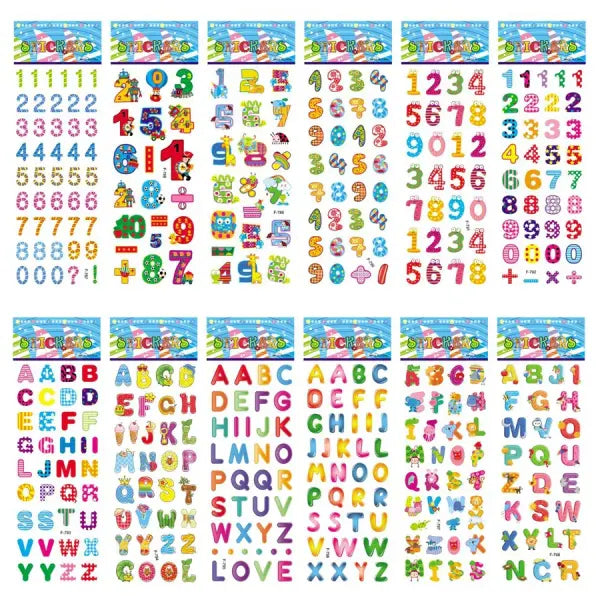 5 Sheets Kids Stickers Puffy Stickers for Children Birthday Christmas New Year Gift for Girl Boy Scrapbooking Cartoon