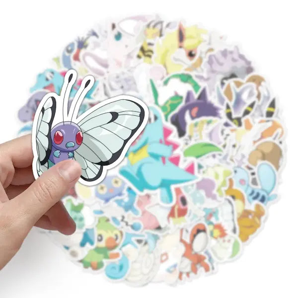 50 Piece MINISO Pokemon Waterproof Stickers DIY For Phones Laptop Car Sticker - MULTI