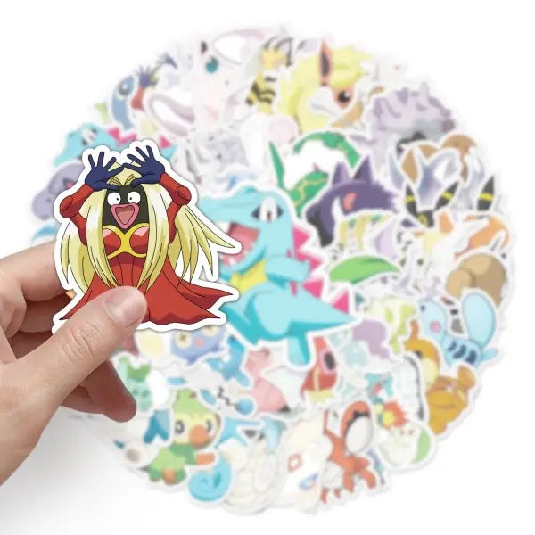 50 Piece MINISO Pokemon Waterproof Stickers DIY For Phones Laptop Car Sticker - MULTI