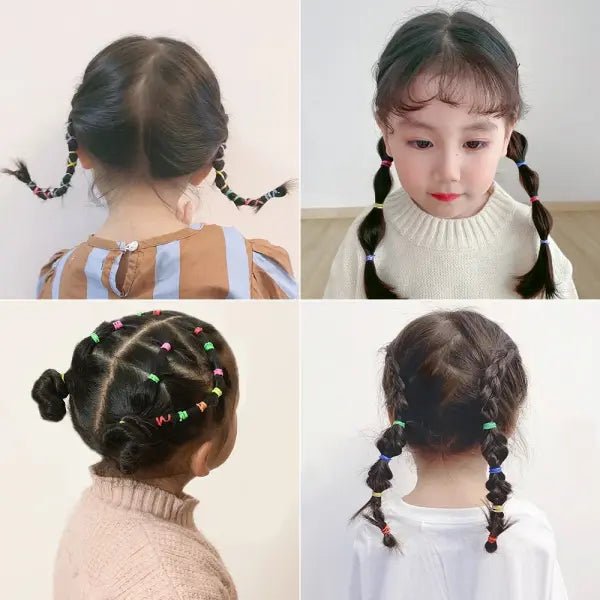 2000pcs Girls Colourful Disposable Rubber Band Hair Ties 500 to 2000 Pack