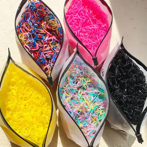 2000pcs Girls Colourful Disposable Rubber Band Hair Ties 500 to 2000 Pack