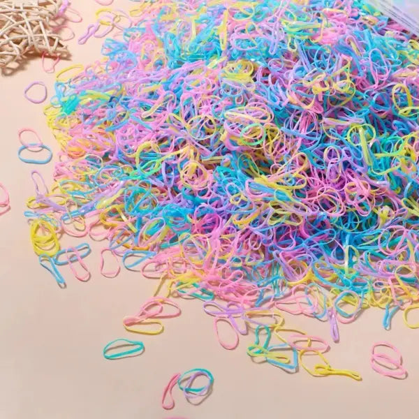 2000pcs Girls Colourful Disposable Rubber Band Hair Ties 500 to 2000 Pack - 2 / 500pcs