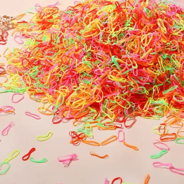 2000pcs Girls Colourful Disposable Rubber Band Hair Ties 500 to 2000 Pack - 4 / 500pcs
