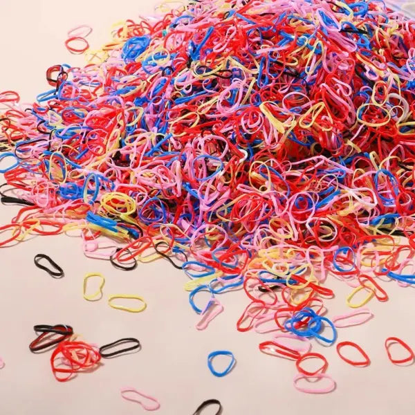 2000pcs Girls Colourful Disposable Rubber Band Hair Ties 500 to 2000 Pack - 5 / 1000pcs