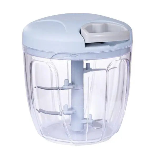Manual Meat Mincer Vegetable Tools for Unisex (500/900ml) Garlic Chopper - 900ml-Blue
