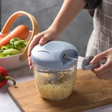 Manual Meat Mincer Vegetable Tools for Unisex (500/900ml) Garlic Chopper