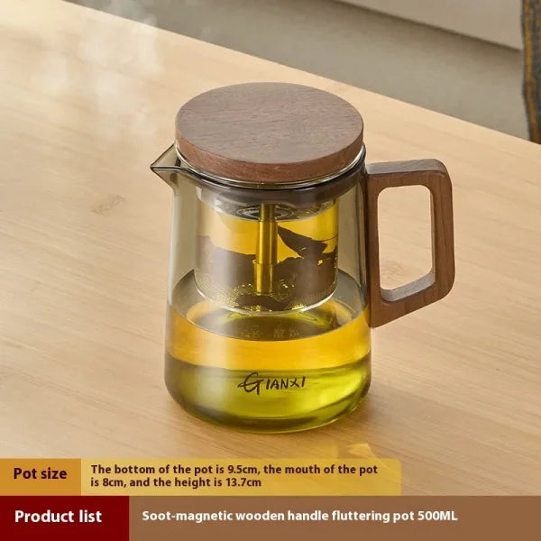 500ML Magnetic Suction Teapot – High Temperature Resistant Glass Tea Brewing Kettle - Himpall
