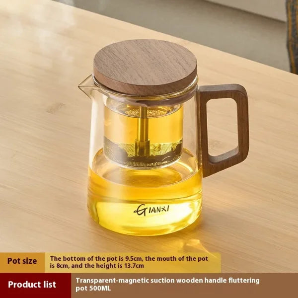 500ML Magnetic Suction Teapot – High Temperature Resistant Glass Tea Brewing Kettle - Himpall