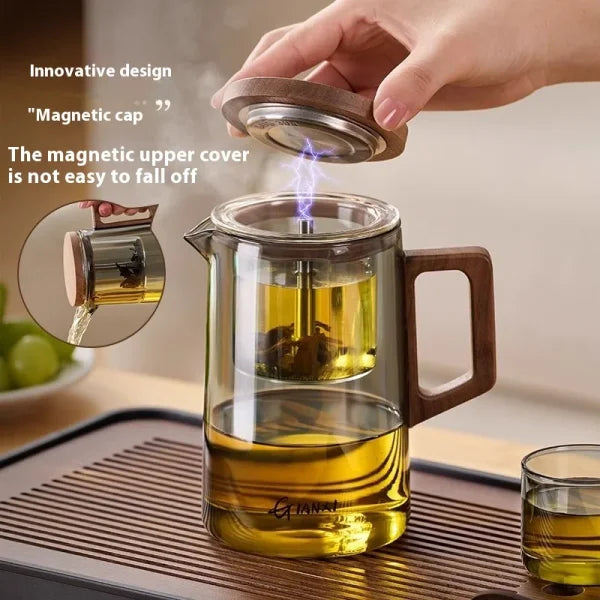 500ML Magnetic Suction Teapot – High Temperature Resistant Glass Tea Brewing Kettle - Himpall