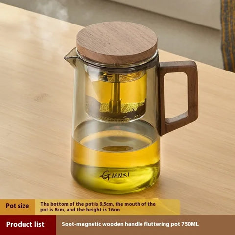 500ML Magnetic Suction Teapot – High Temperature Resistant Glass Tea Brewing Kettle - Himpall