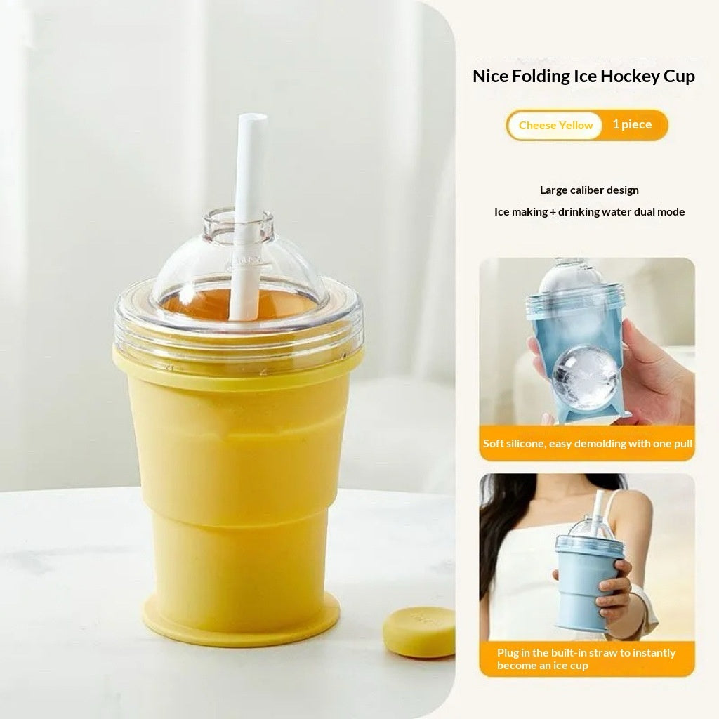 Self-made Ice Hockey Straw Cup Accompanying Creativity - Cheese Yellow / Original Color Box - None