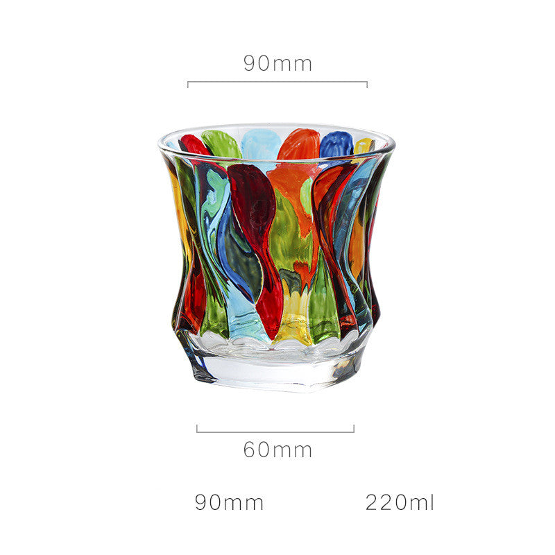 European Style New Enamel Whisky Glass With Colorful Woven Pattern - 4 Style / 1PCS - Hair Remover