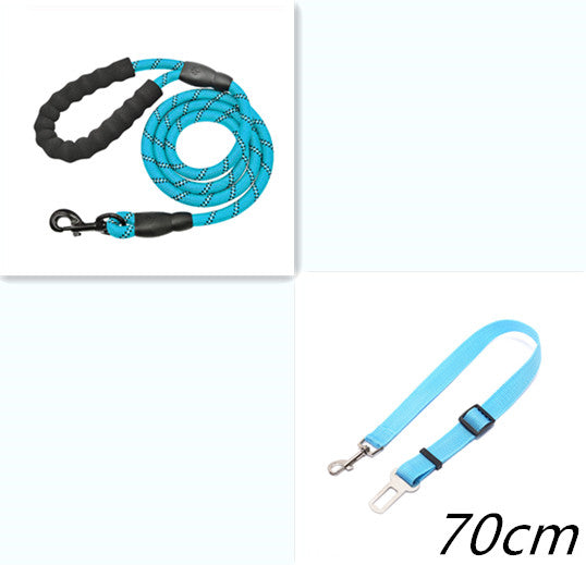 Reflective Dog Leash Nylon Pet Dog Leash Rope For Small Medium Large Dogs Walking Training Pet Suppiles - Blue set