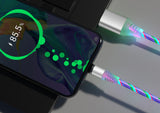 Compatible with Apple Flowing Ligh Magnetic Streamer Data Line Cable for Iphone Android Typec