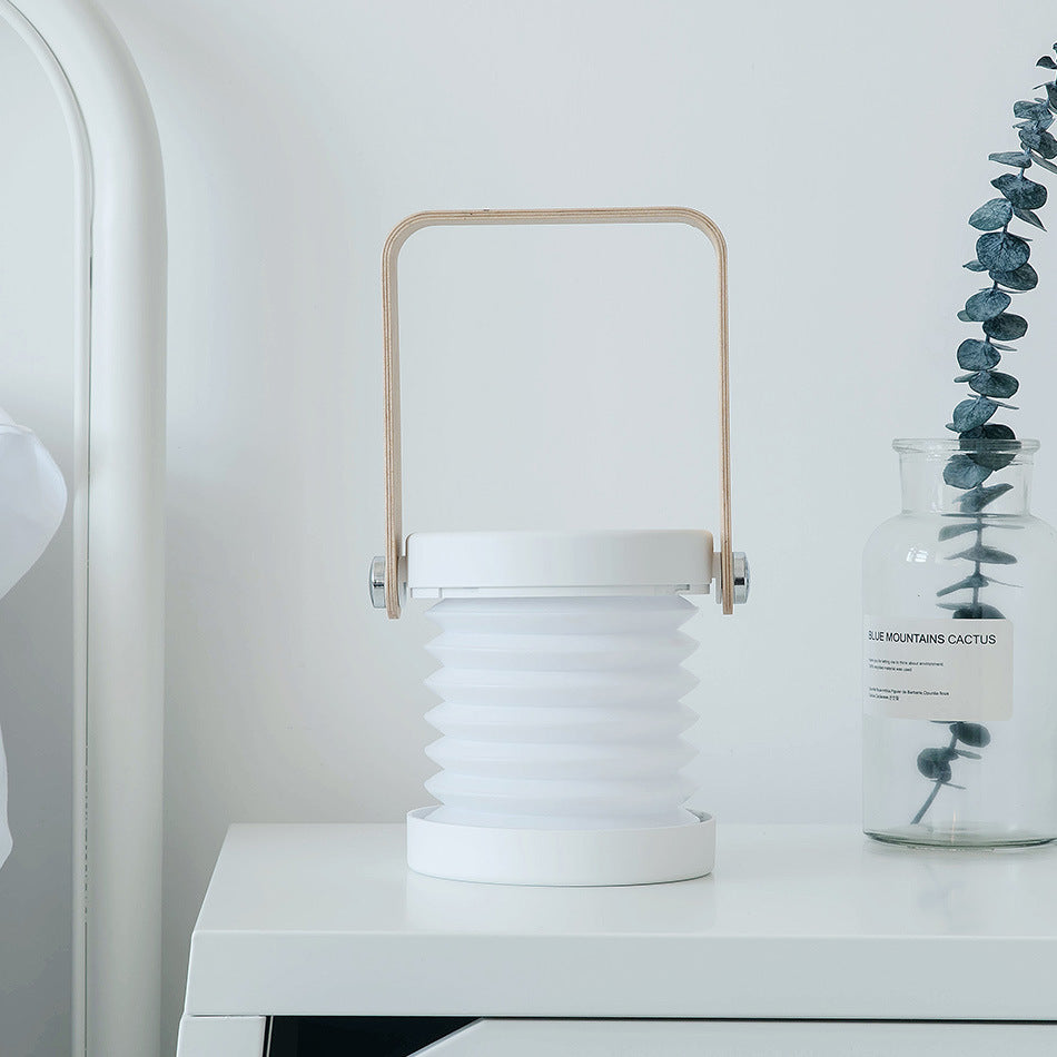 Foldable Touch Dimmable Reading LED Night Light Portable Lantern Lamp USB Rechargeable For Home Decor - White / 0.5