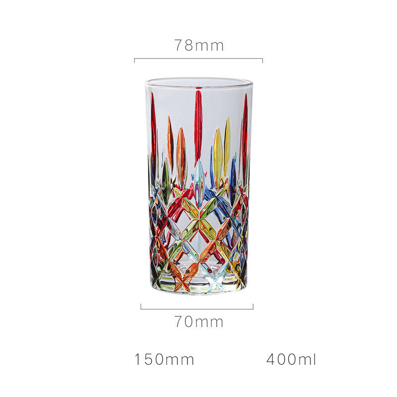 European Style New Enamel Whisky Glass With Colorful Woven Pattern - 8 Style / 1PCS - Hair Remover
