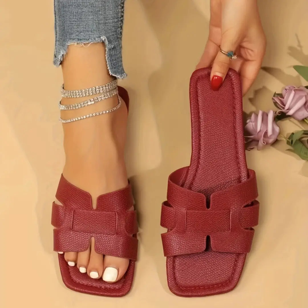 Square Toe Sandals - Stylish Flat Summer Footwear for Women