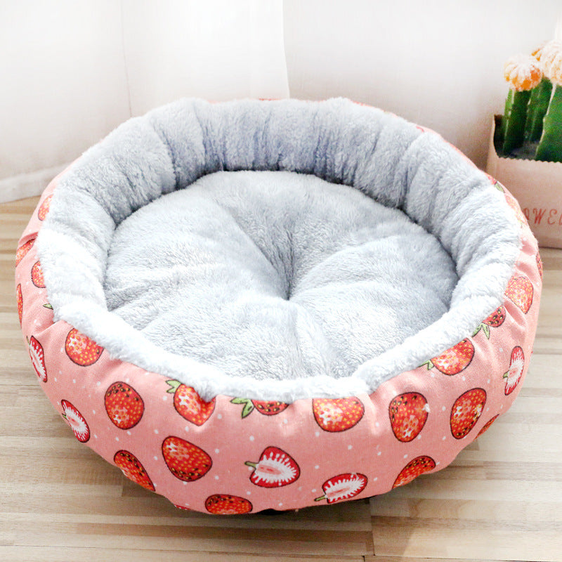 Dog And Cat Litter Padded With Round Cotton - Red / L