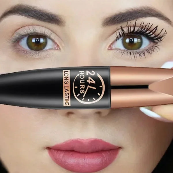 5D Waterproof Mascara – Lengthens & Extends Eyelashes, Black Silk Fiber, Long-Lasting Female Makeup Cosmetic - Himpall