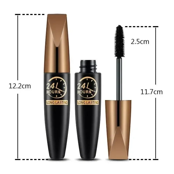 5D Waterproof Mascara – Lengthens & Extends Eyelashes, Black Silk Fiber, Long-Lasting Female Makeup Cosmetic - Himpall