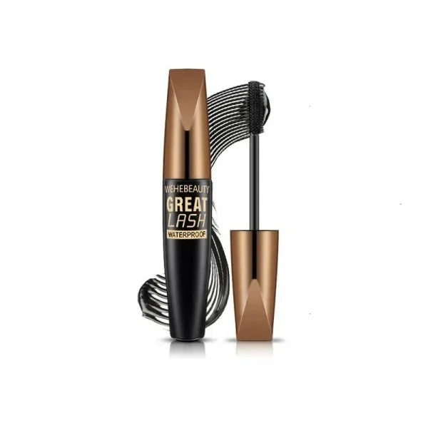 5D Waterproof Mascara – Lengthens & Extends Eyelashes, Black Silk Fiber, Long-Lasting Female Makeup Cosmetic - Himpall