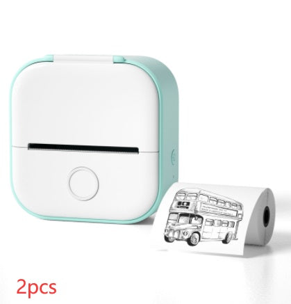 Phomemo T02 Portable Bluetooth Thermal Label Printer - Green 2pcs / USB