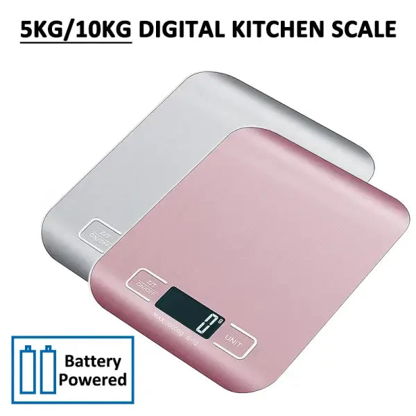 5kg/10kg Digital Kitchen Scale LCD Display Stainless Steel Electronic Scales Home Jewelry Food Snacks Weighing Baking