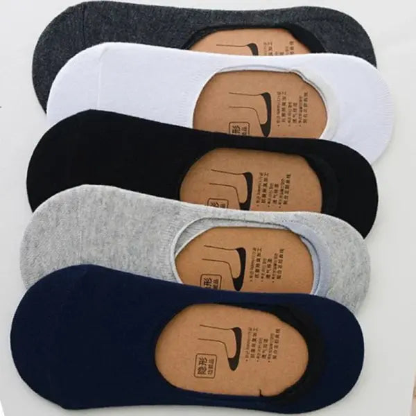 5Pairs Men Boat Cotton Socks Summer Bamboo Fiber Low Cut Socks