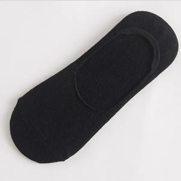 5Pairs Men Boat Cotton Socks Summer Bamboo Fiber Low Cut Socks - black / 5pairs