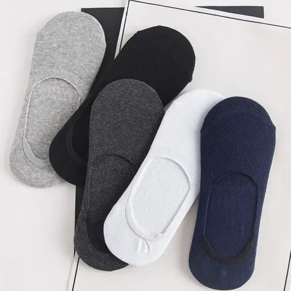 5Pairs Men Boat Cotton Socks Summer Bamboo Fiber Low Cut Socks