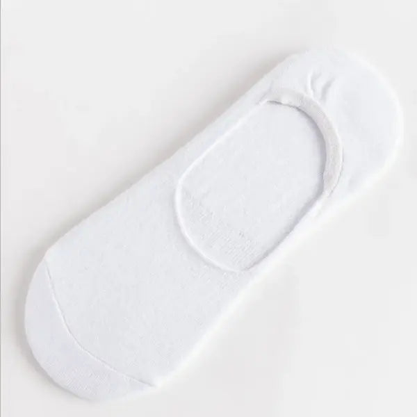 5Pairs Men Boat Cotton Socks Summer Bamboo Fiber Low Cut Socks - White / 5pairs