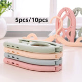 5/10pcs Foldable Portable Travel Hangers Lightweight Space-Saving Clothes Rack for Camping