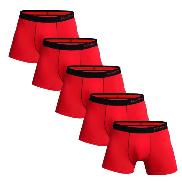 Cotton Elastane Boxer Shorts Luxury Set for Gym Wear - 5pcs B2 Red / S / China Mainland