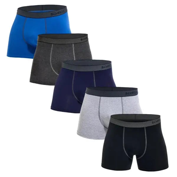 Cotton Elastane Boxer Shorts Luxury Set for Gym Wear - B19 5pcs-2 / XXL / China Mainland