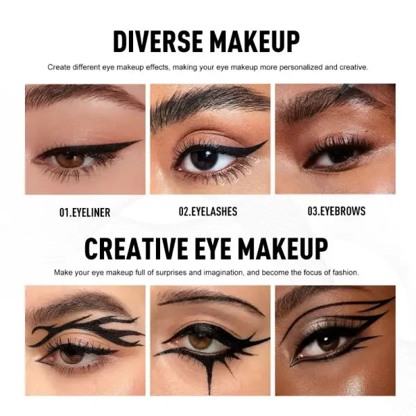 5PCS/Set Smooth Liquid Eyeliner Pen Waterproof Long-lasting Makeup Black Ultra-fine Pen Tip,Create A Charming Eye