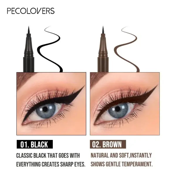 5PCS/Set Smooth Liquid Eyeliner Pen Waterproof Long-lasting Makeup Black Ultra-fine Pen Tip,Create A Charming Eye
