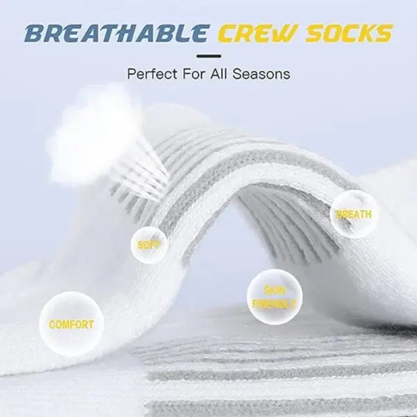 6/10/30Pairs of High-Quality Soft and Comfortable Men’s Running Socks Summer Sweat Wicking and Breathable Basketball