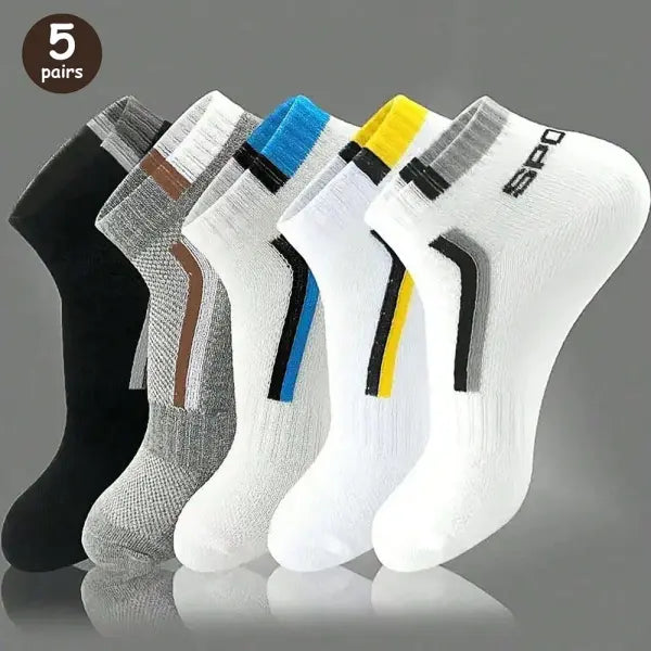 Colorful Men Socks Cotton Low Cut Casual Business Footwear - 5 pairs of multi / One Size