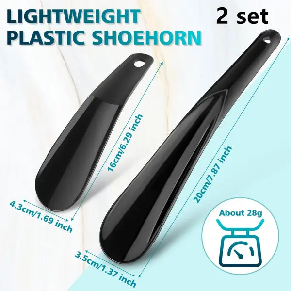 6.29‘’ 7.87‘’ Lightweight Plastic Shoehorn with Travel Shoe Horn Helper for Men Women-Kids Aid Accessories